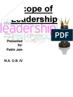 Scope of Leadership: Presented By: Pakhi Jain