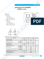 SMD Type Mosfet: Complementary Trench MOSFET AO4620