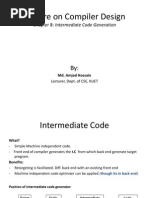 Lecture On Compiler Design: Chapter 8: Intermediate Code Generation