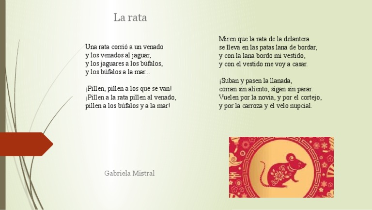 La Rata: Poema de Gabriela Mistral | PDF | Arte | Poesía