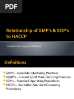 Relationship of GMP and SOP To HACCP