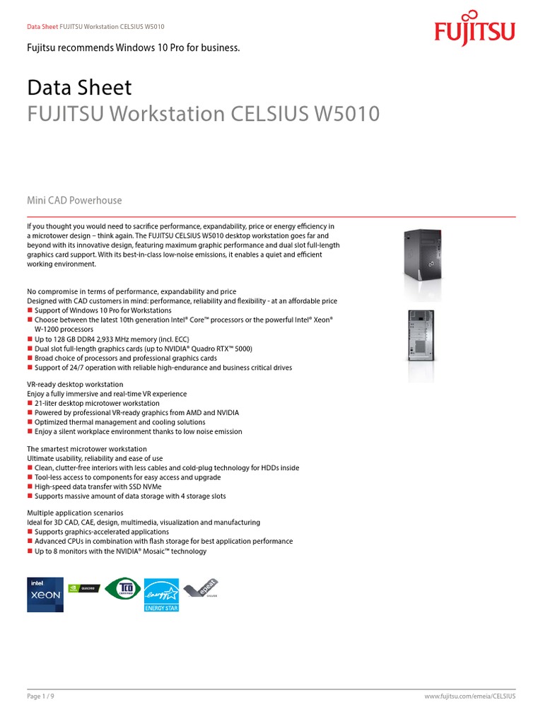 富士通 CELSIUS J5010//Xeon W-1250/128GB/8GB Review: Fujitsu Celsius J5010 - AEC Magazine