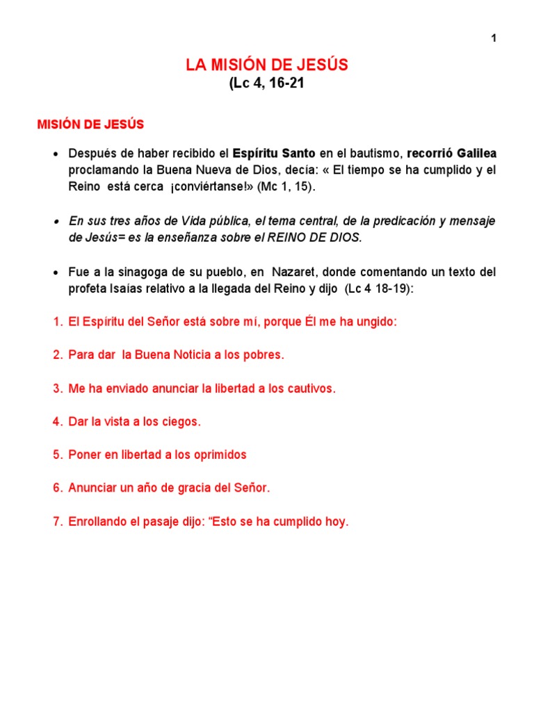 Misión de Jesús y su legado en la Iglesia | PDF | Jesús | Contenido del ...