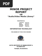 Minor Project: ON "Audio/Video Media Library"