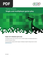 Single Multiplayer Game Play