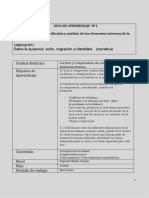 Unidad Didáctica Objetivo de Aprendizaje: Sobre La Ausencia: Exilio, Migración e Identidad. (Narrativa)