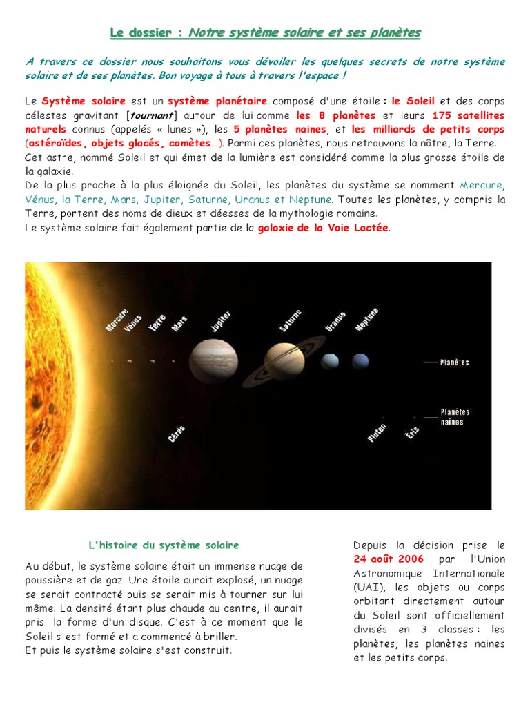 Notre Systeme Solaire Et Ses Planetes | PDF | Système solaire | Satellite  naturel, image size:768x1024