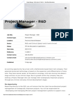 Project Manager - R&D With Ref. V-46512-1 Next Phase Recruitment
