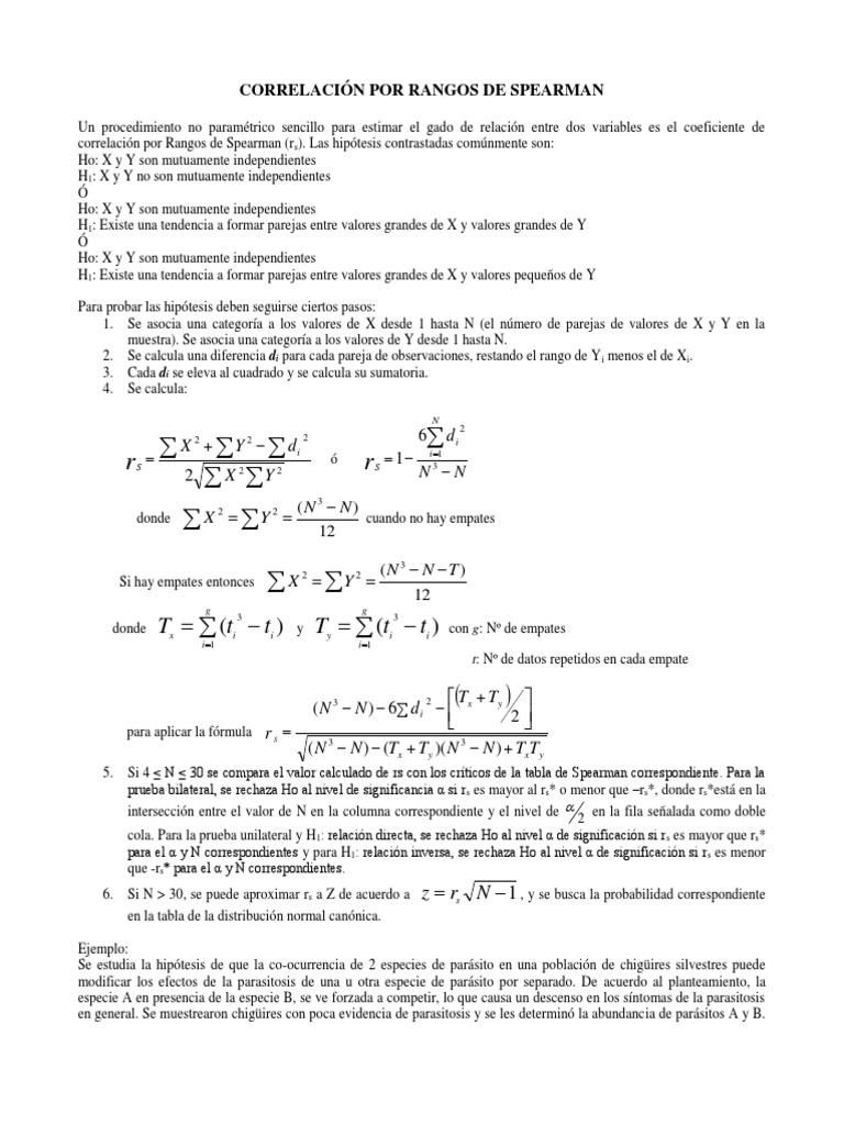 Guia Correlacion de Spearman | PDF | Coeficiente de correlación de ...