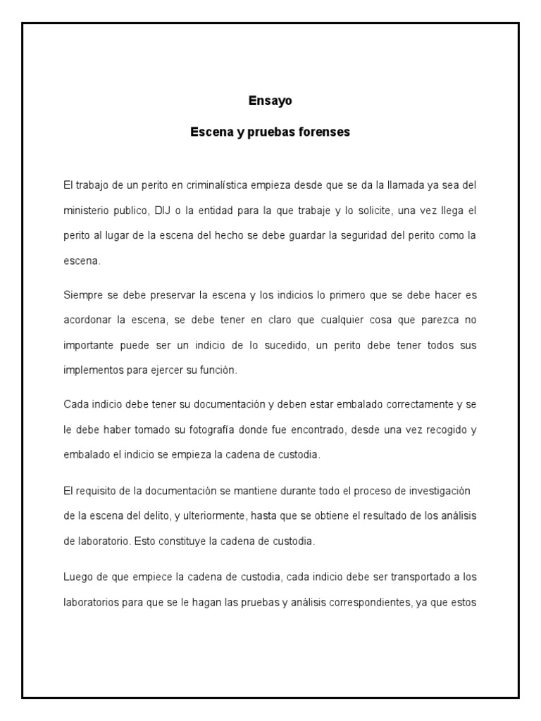 Ensayo de Medicina Forense PDF Ciencia forense Testigo experto