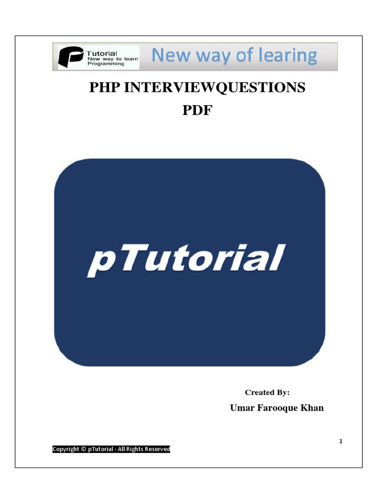 PHP Interviewquestions PDF: Umar Farooque Khan | PDF | Php | Http Cookie