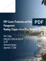 ERP Course: Production and Materials Management Reading: Chapter 6 From Mary Sumner