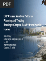 ERP Course: Analysis Patterns Planning and Trading Readings: Chapter 8 and 9 From Martin Fowler