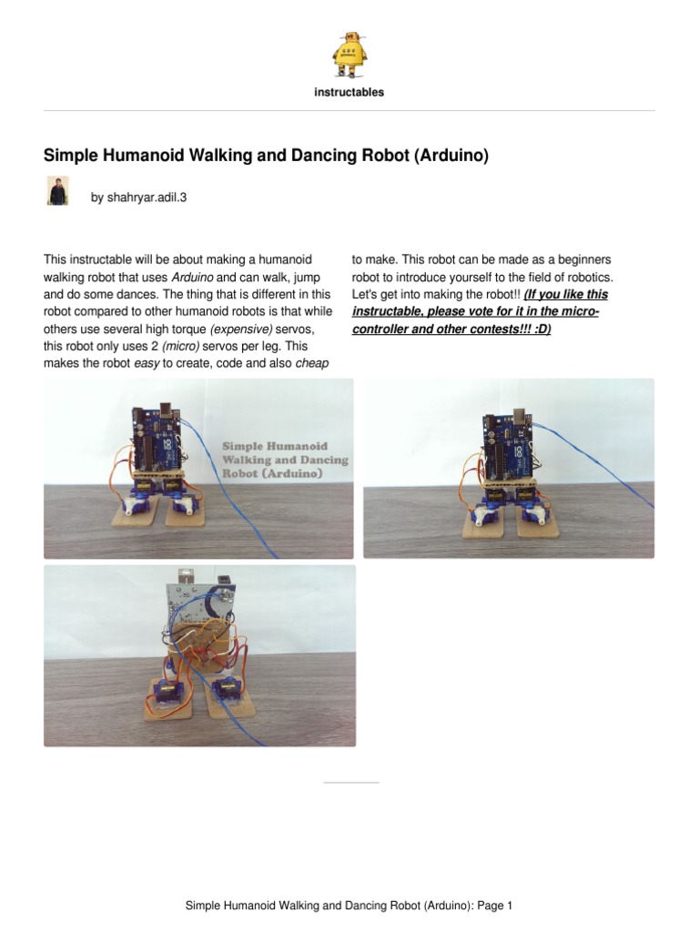 Simple Arduino Humanoid Robot Guide | PDF | Arduino | Electrical ...