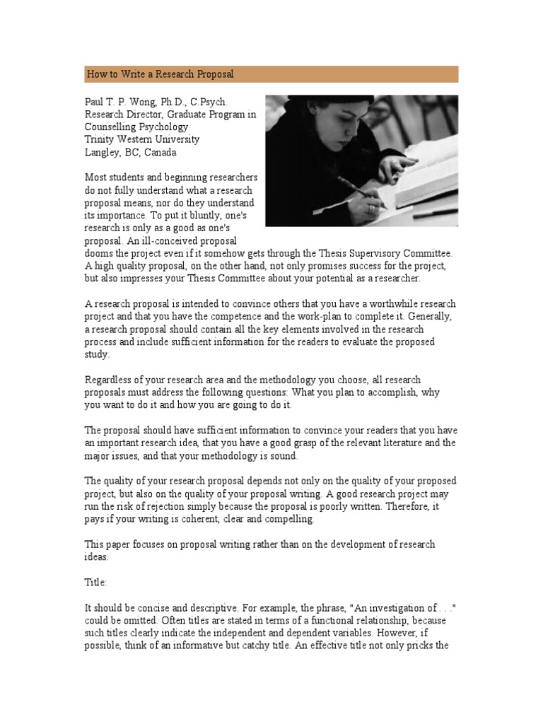 How To Write A Research Proposal | PDF