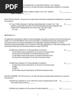 Ch9 Fundamentals of Hypothesis Testing One Sample