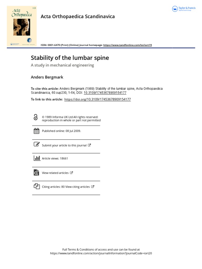 Stability of The Lumbar Spine | PDF | Vertebral Column | Vertebra