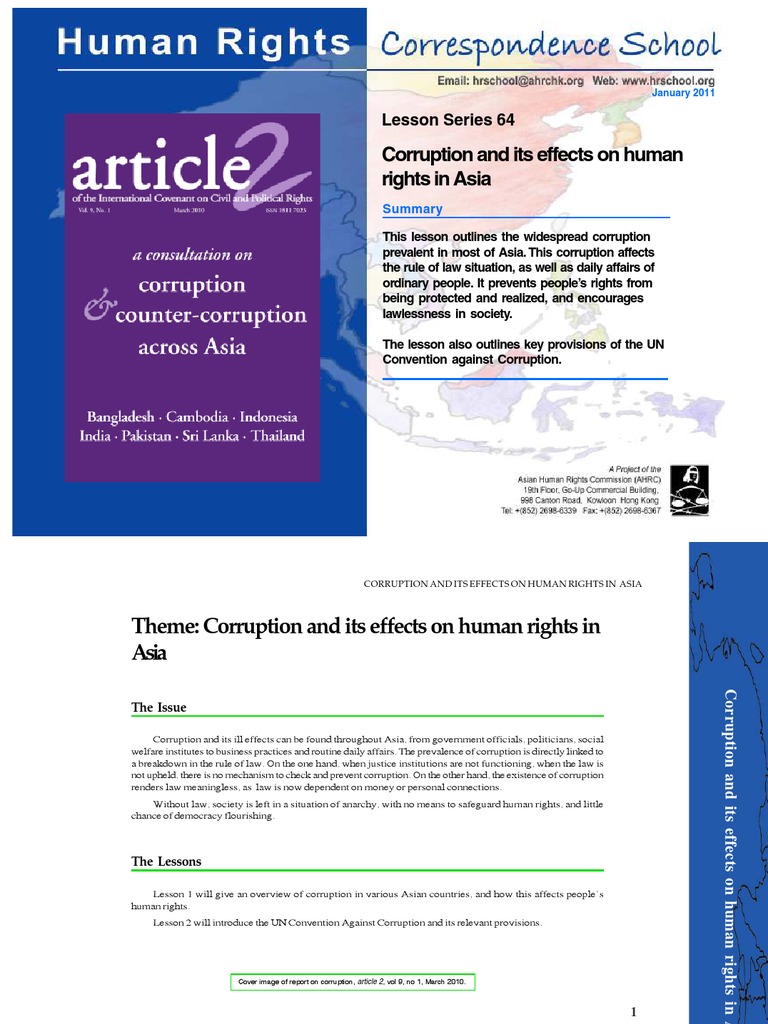 Corruption's Impact on Human Rights in Asia | PDF | Corruption | Crime ...