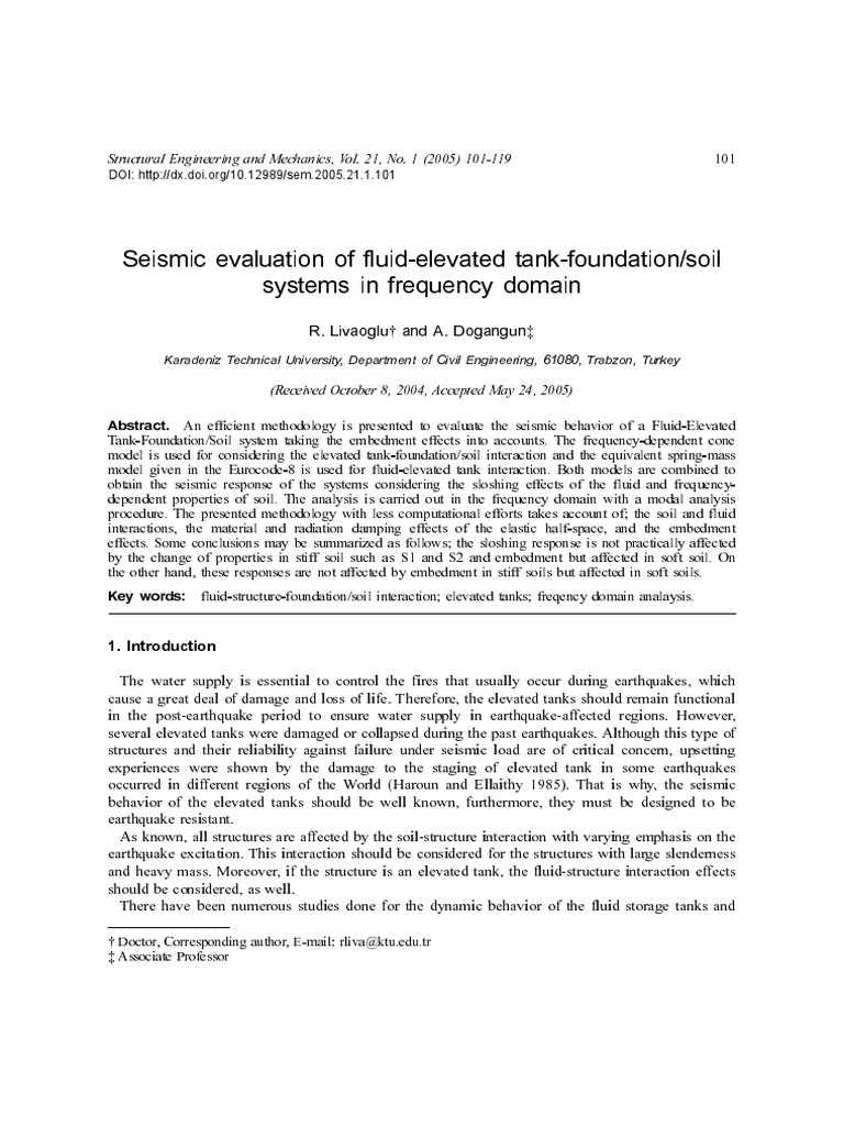 Seismic Analysis of Elevated Tank Systems | PDF | Seismology | Fourier ...
