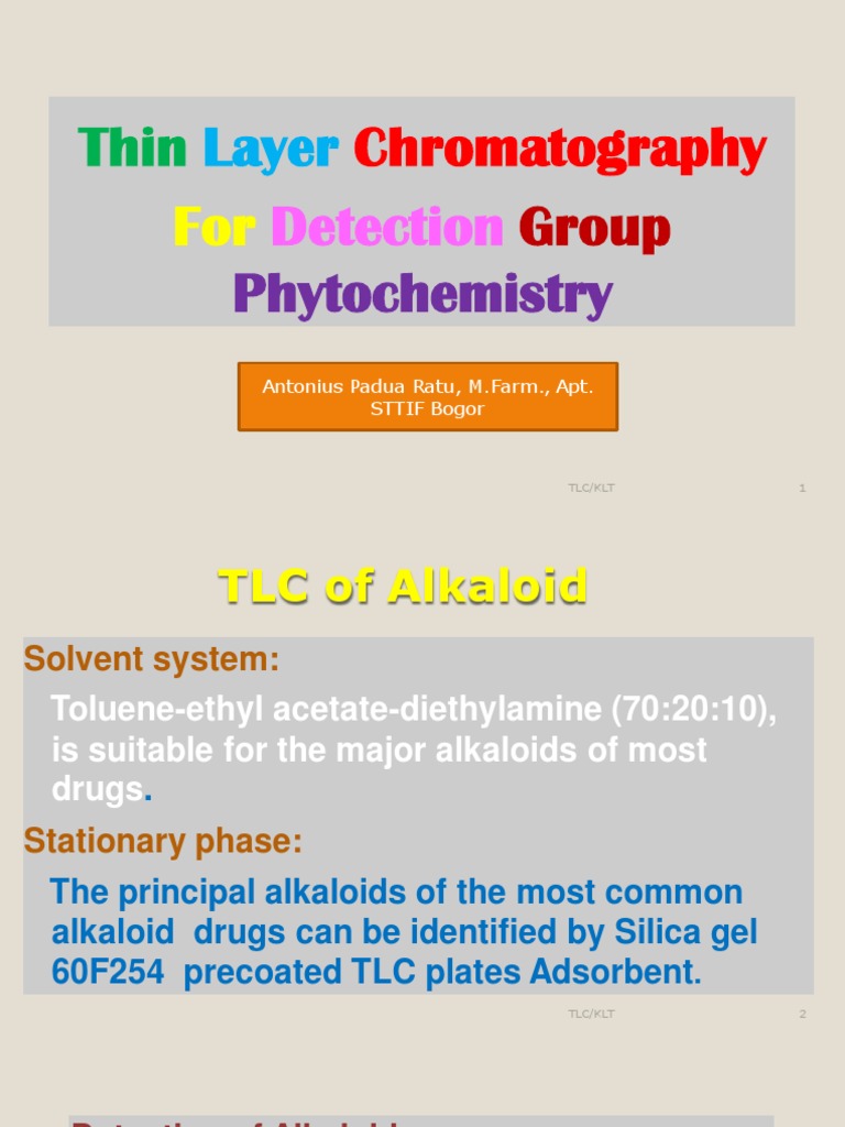 TLC Techniques for Alkaloids and More | PDF | Thin Layer Chromatography ...