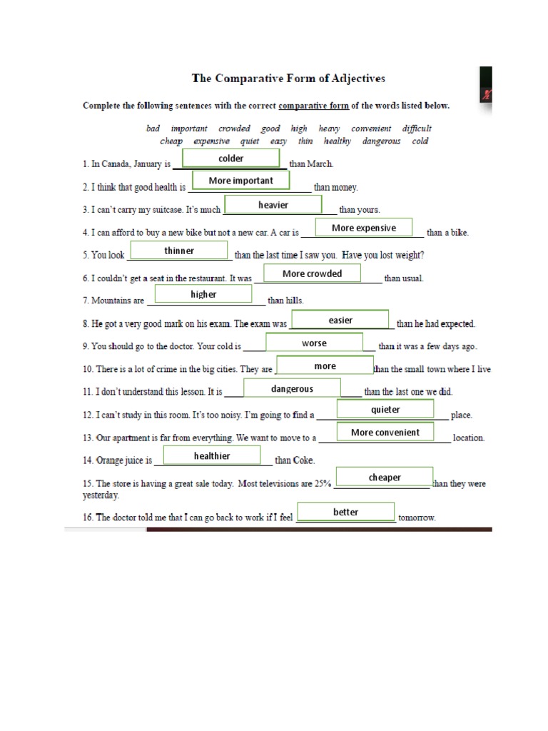 Comparative and Superlative Adjectives | PDF