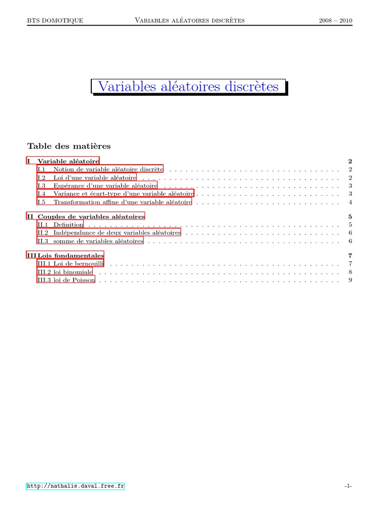 Variance des variables aléatoires discrètes | PDF | Espérance ...