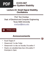 Lecture 23 Small Signal Stability, Oscillations