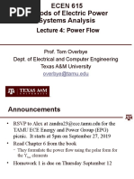 Lecture 4: Power Flow: Prof. Tom Overbye Dept. of Electrical and Computer Engineering Texas A&M University