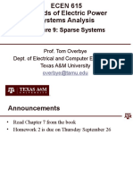 Lecture 9: Sparse Systems: Prof. Tom Overbye Dept. of Electrical and Computer Engineering Texas A&M University