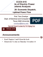 Lecture 21 Economic Dispatch (ED), Optimal Power Flow (OPF)