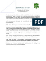 Comunicado Gendarmería Antofagasta 31 MARZO