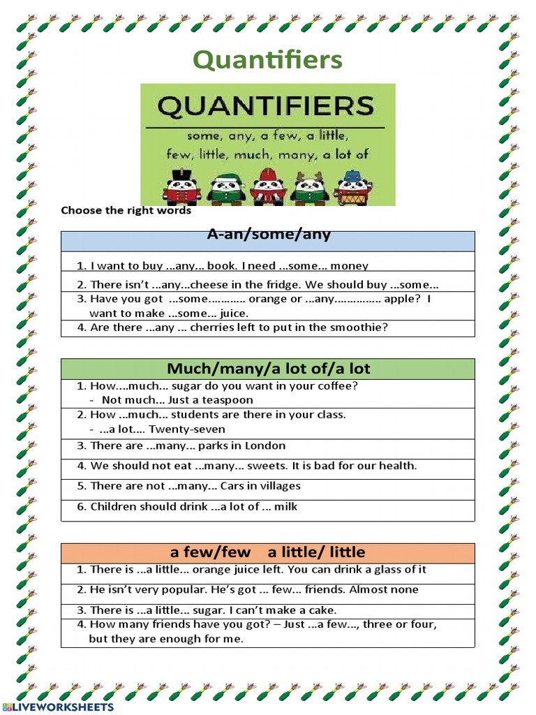 Quantifiers in English Grammar | PDF | Self-Improvement
