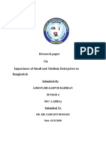 Research Paper On Importance of Small and Medium Enterprises in Bangladesh