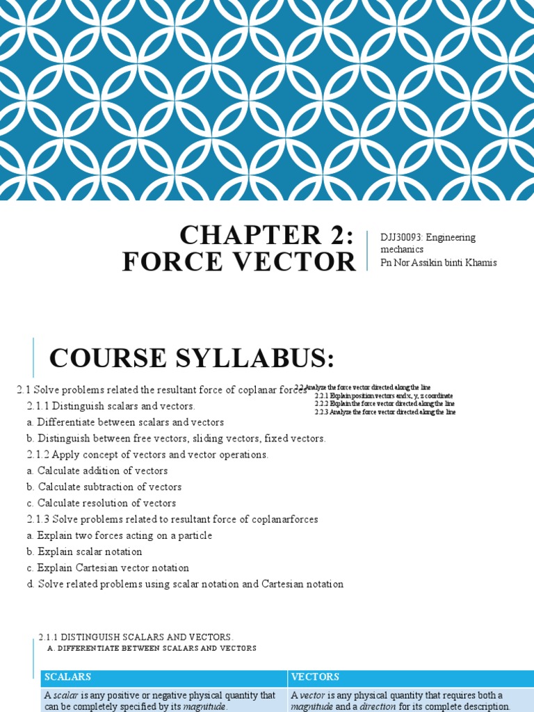 Force Vector Analysis in Engineering Mechanics | PDF | Euclidean Vector ...