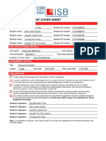 Group Assignment Cover Sheet: Student Details