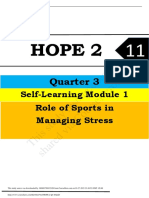 Hope 2: Self-Learning Module 1 Role of Sports in Managing Stress