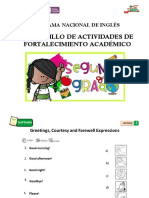Cuadernillo de Actividades de Fortalecimiento Académico: Programa Nacional de Inglés