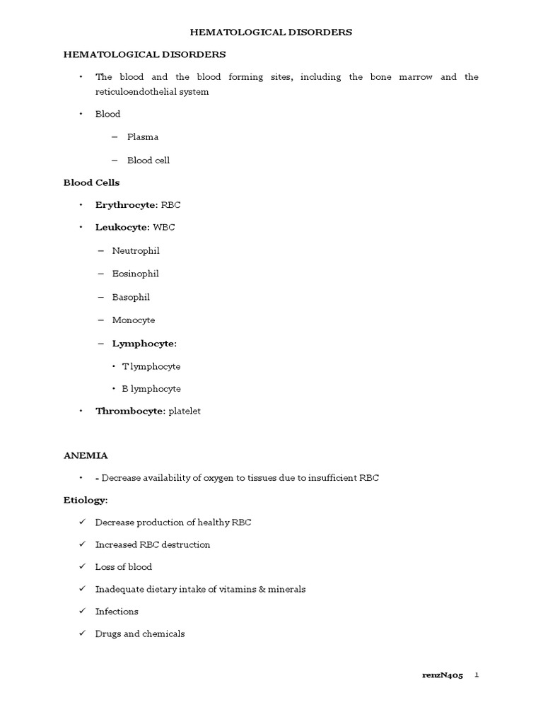 Understanding Hematological Disorders | PDF | Anemia | Coagulation