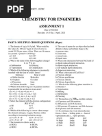 Chemistry For Engineers: Assignment 1