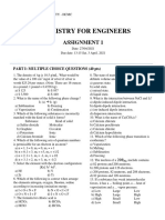 Chemistry For Engineers: Assignment 1