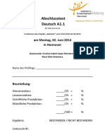 Abschlusstest Deutsch A1.1