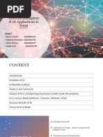 Artificial Intelligence & Its Applications in Retail: Group 3