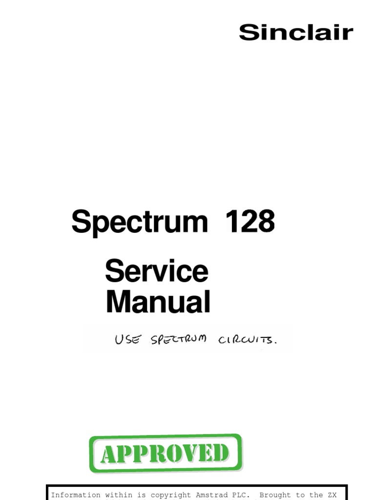 ZX Spectrum 128 Service Manual | PDF | Random Access Memory