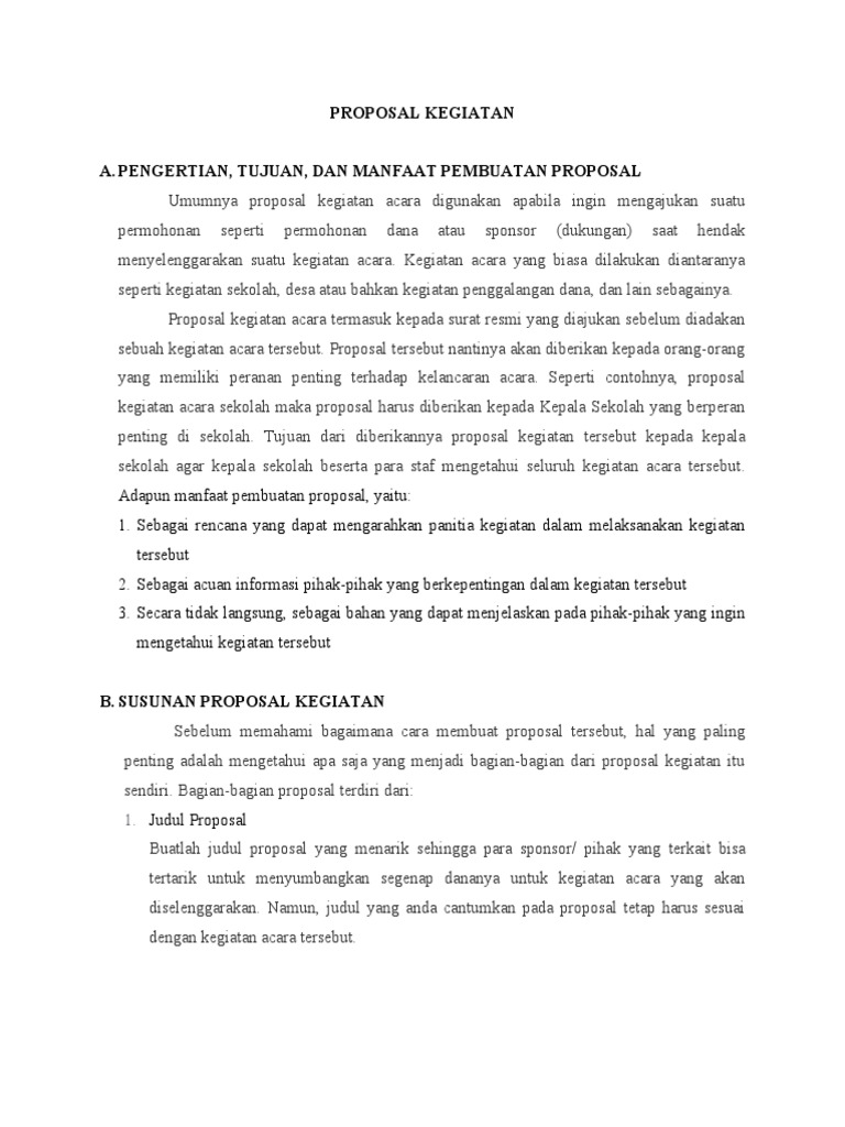 Perbedaan Proposal dan Program Kerja | PDF