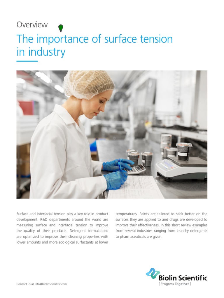 Surface Tension Importance PDF Emulsion Surface Tension