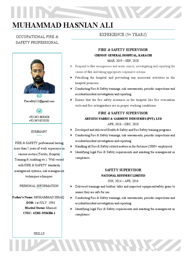 Muhammad Hasnian Ali Occupational Fire & Safety Professional PDF