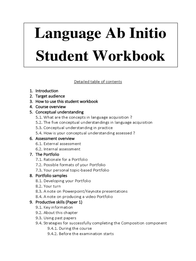 5 Language Ab Initio Student Workbook PDF Reading Comprehension