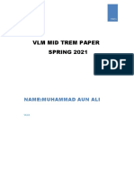 VLM Mid Trem Paper SPRING 2021: Name:Muhammad Aun Ali