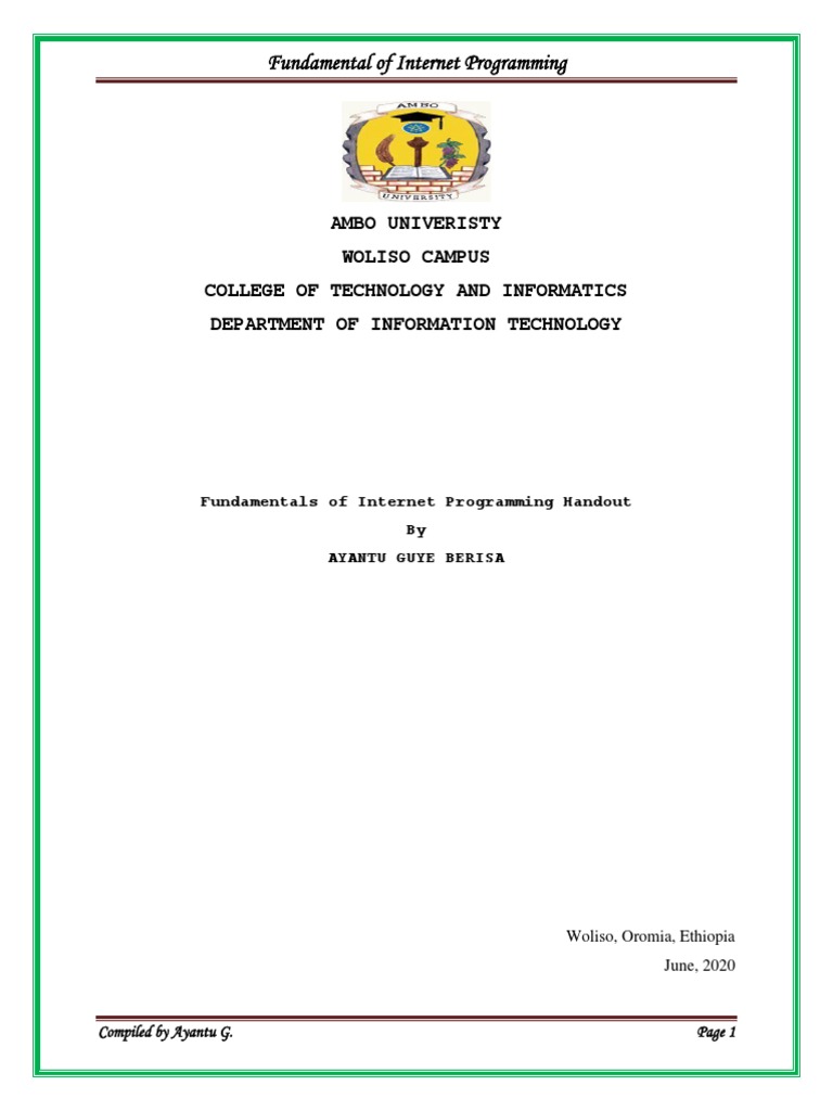 Internet Programming Fundamentals Guide Pdf Html Element World
