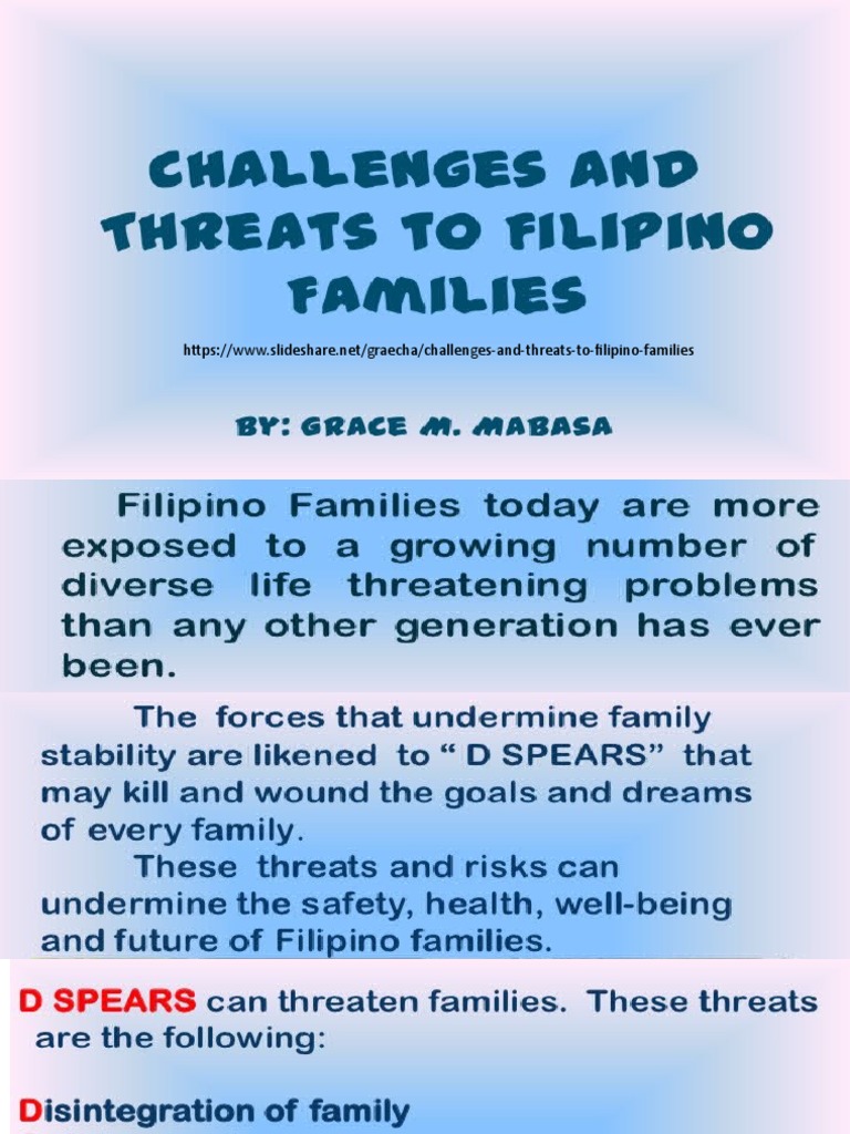 Challenges and Threats To Filipino Families | PDF | Games & Activities ...